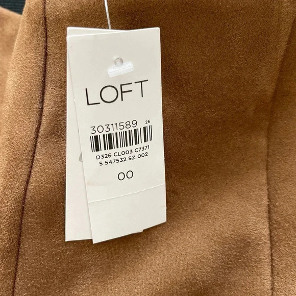 LOFT Faux Suede Leggings in Dark Brown Size 00 NWT - Picture 4 of 7